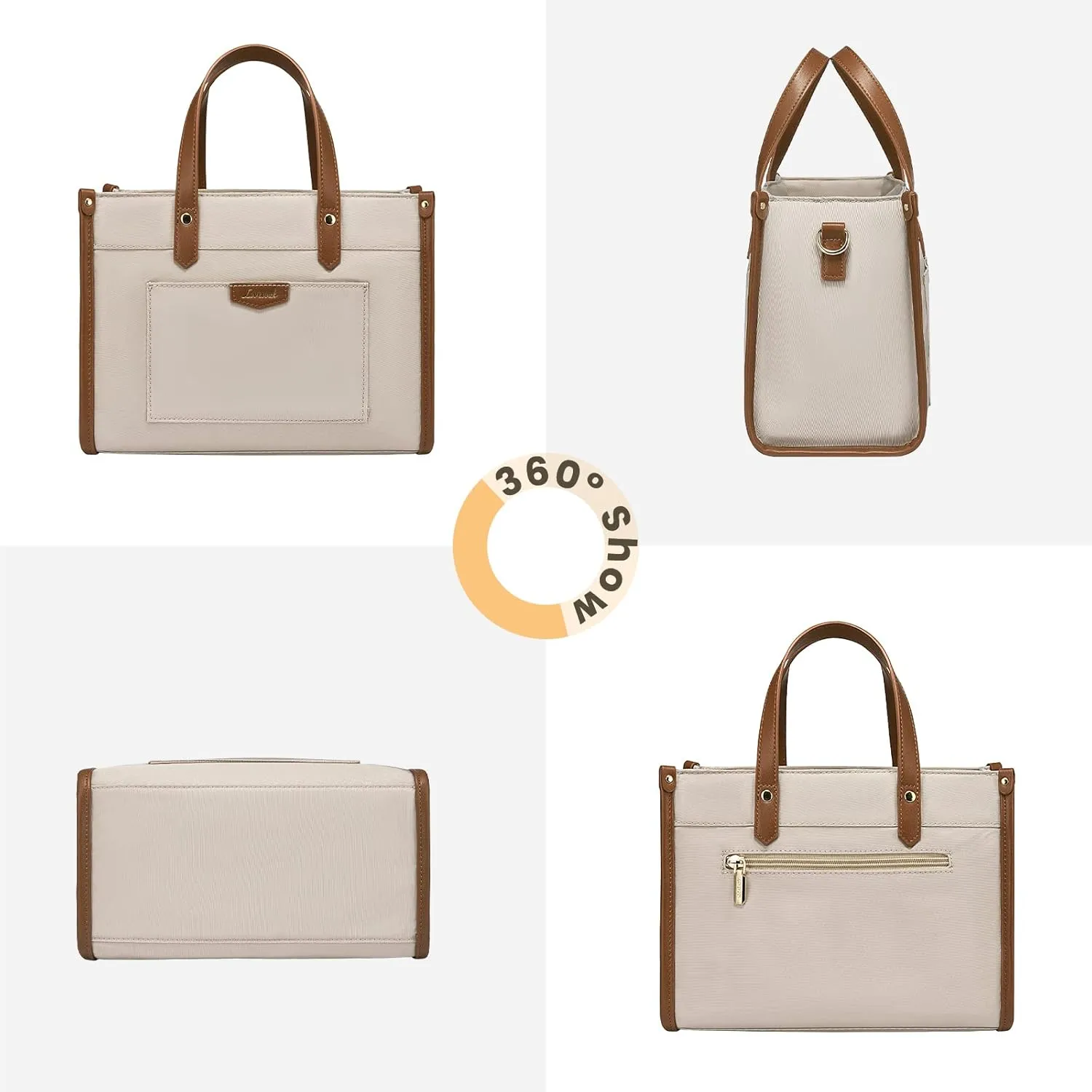 LOVEVOOK Lunch Bag Women Office Work,Lightweight Lunch Tote Bag for Picnic,Fashionable to Match,Nude-Apricot,S