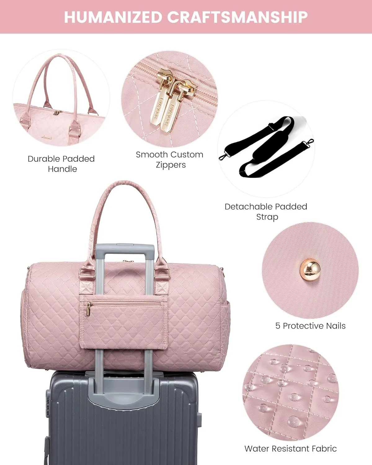 LOVEVOOK Travel Duffle Bag, Weekender Bag for Women with Toiletry Bag, Carry on Overnight Bag with Shoe Compartment, Gym Duffel Bag with Wet Pocket, Mommy Hospital Bags for Labor and Delivery