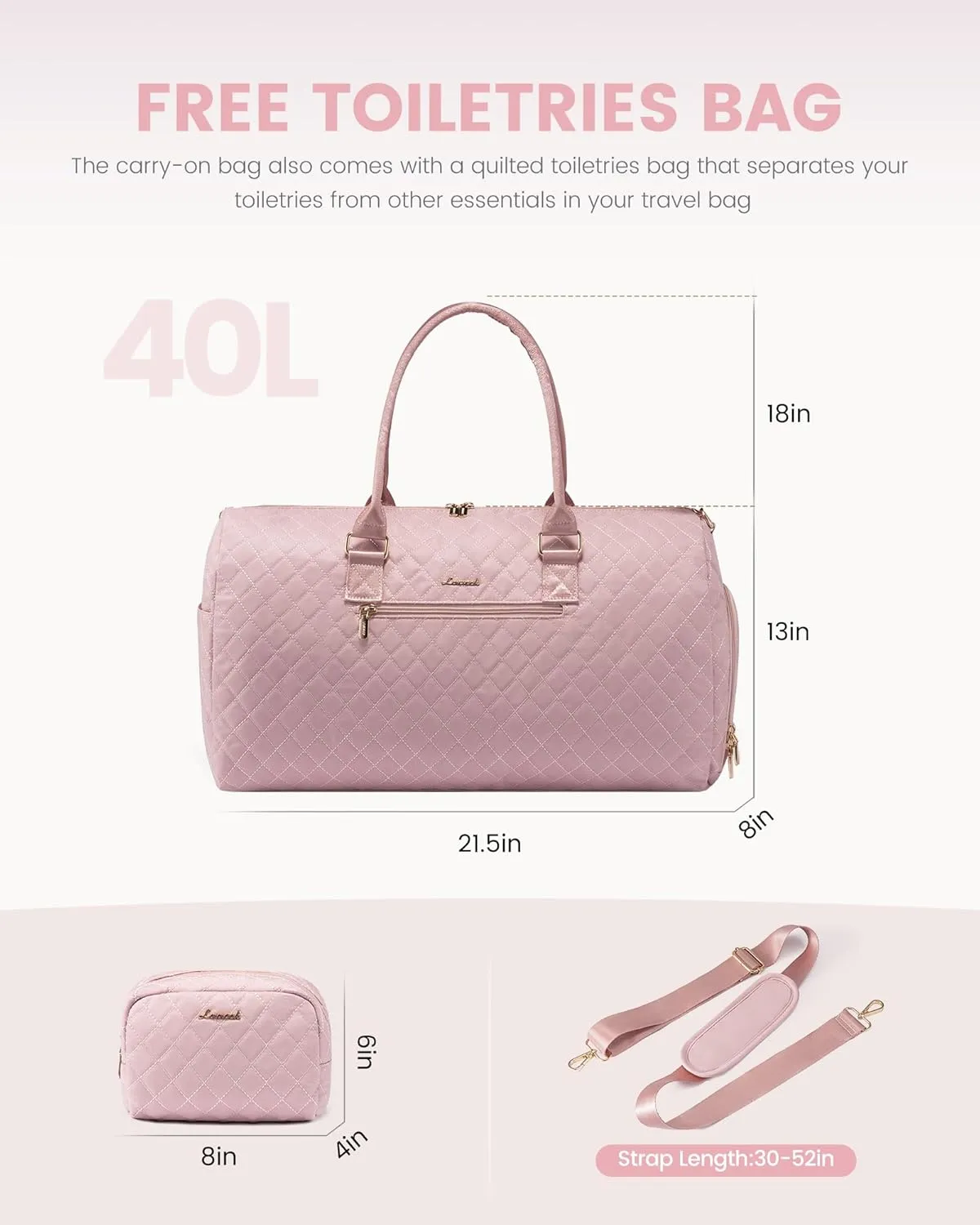LOVEVOOK Travel Duffle Bag, Weekender Bag for Women with Toiletry Bag, Carry on Overnight Bag with Shoe Compartment, Gym Duffel Bag with Wet Pocket, Mommy Hospital Bags for Labor and Delivery