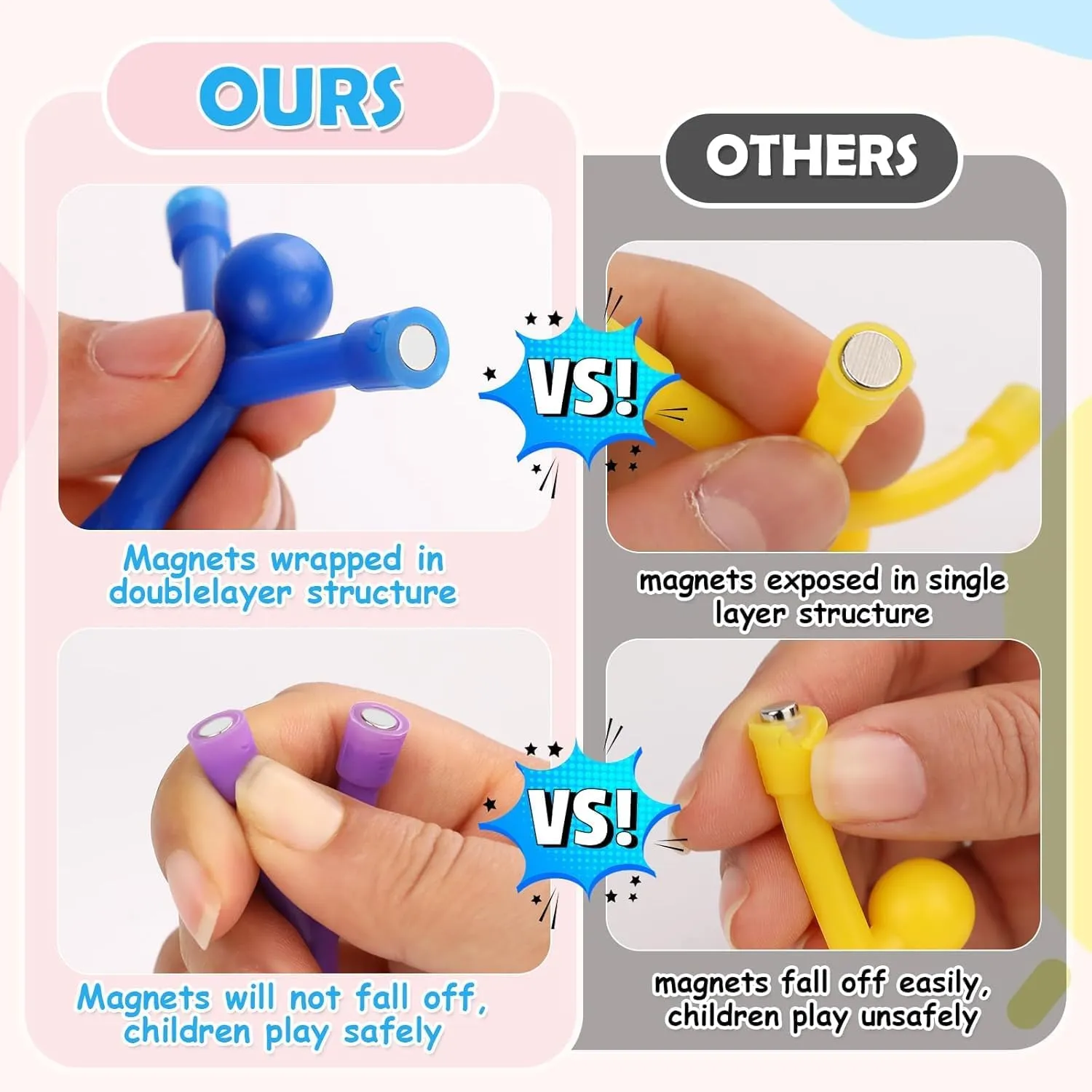 LOVIMAG 20Pcs Fridge Magnets Men, Cute Refrigerator Magnet Man, Fun Magnetic Toys Humanoid Magnet Toys for Kids, Colorful Magnetic People Magnets Adults for Locker