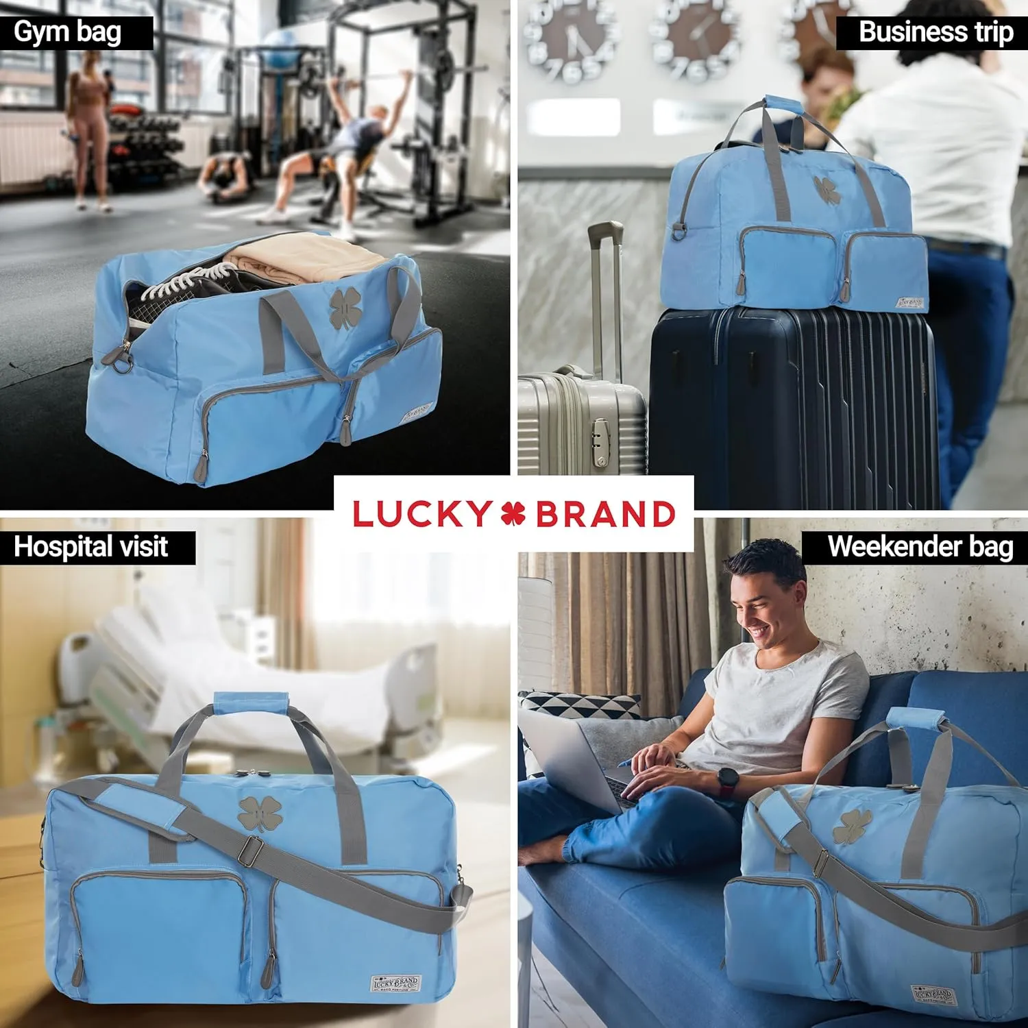 Lucky Travel Duffel Bags 85L, Gym Bag, Travel Bag & Large Duffle Bag for Men, Foldable Overnight Weekender Bags for Women & Men with Adjustable Shoulder Strap,