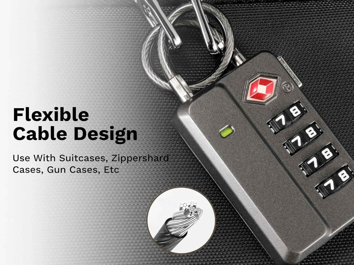 LUGGEX TSA Approved Luggage Locks, 4-Digit Combination Lock with One-Button Reset - Secure Travel & Gym Locker Lock for Suitcases, Backpacks, Bags | Durable Travel Accessories Gift