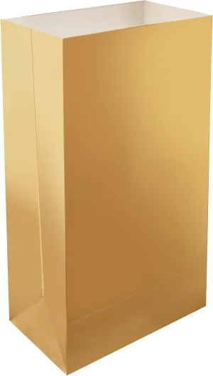 LumaBase Paper Luminaria Bags, Gold - Set of 24