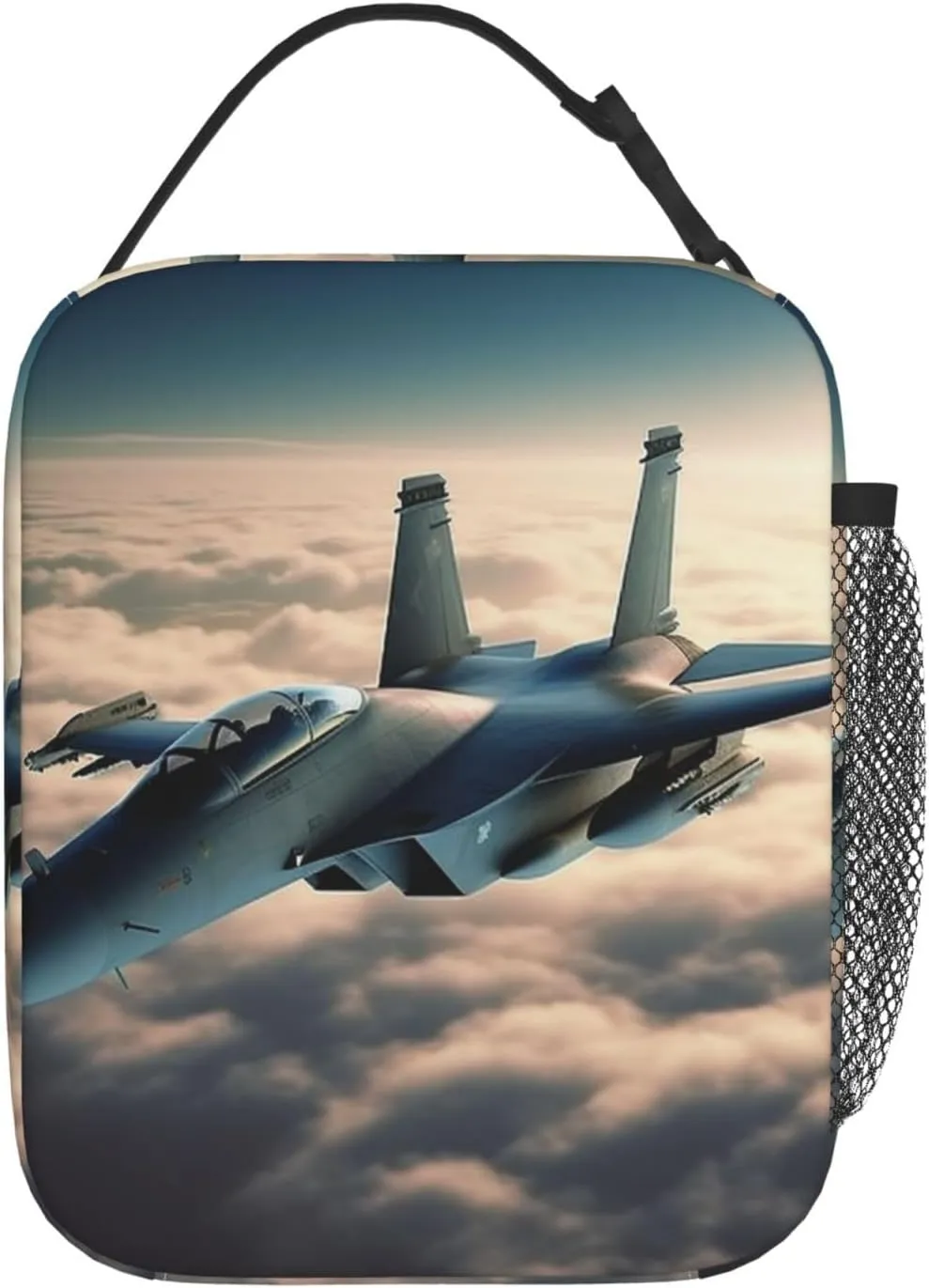 Lunch Bag Lunch Box For Women Men Reusable Insulated Lunch Tote Bag Aircraft Fighter Jets Leakproof Cooler Bag Portable Cooler Lunch Container For Picnic Travel