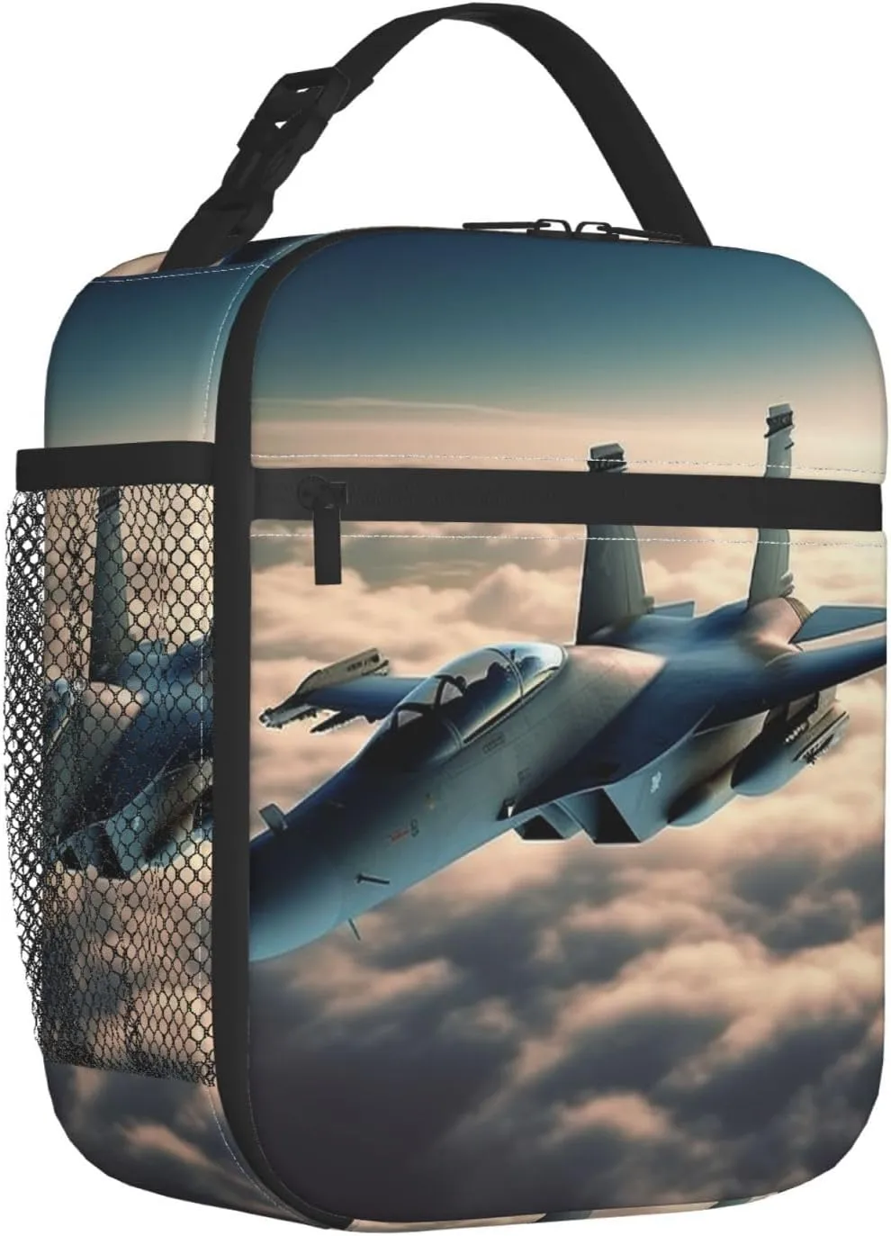 Lunch Bag Lunch Box For Women Men Reusable Insulated Lunch Tote Bag Aircraft Fighter Jets Leakproof Cooler Bag Portable Cooler Lunch Container For Picnic Travel
