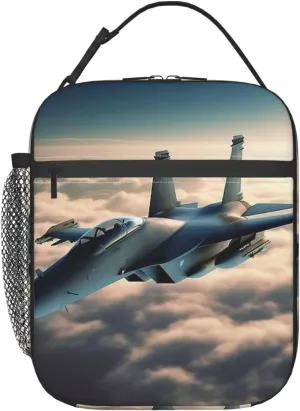 Lunch Bag Lunch Box For Women Men Reusable Insulated Lunch Tote Bag Aircraft Fighter Jets Leakproof Cooler Bag Portable Cooler Lunch Container For Picnic Travel