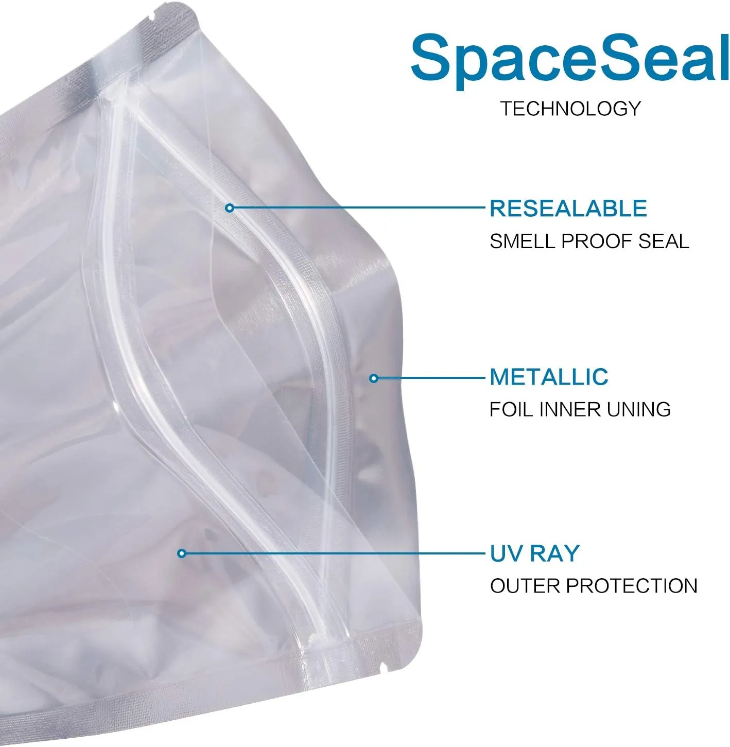 LZLPACKING 100 Pieces resealable Mylar Bags with Clear Front Window,Smell Proof Edible Packaging,Sample ziplock Stand up Pouches Bags for Food Storage(5×8 Inch/12.7 x 20.3cm)