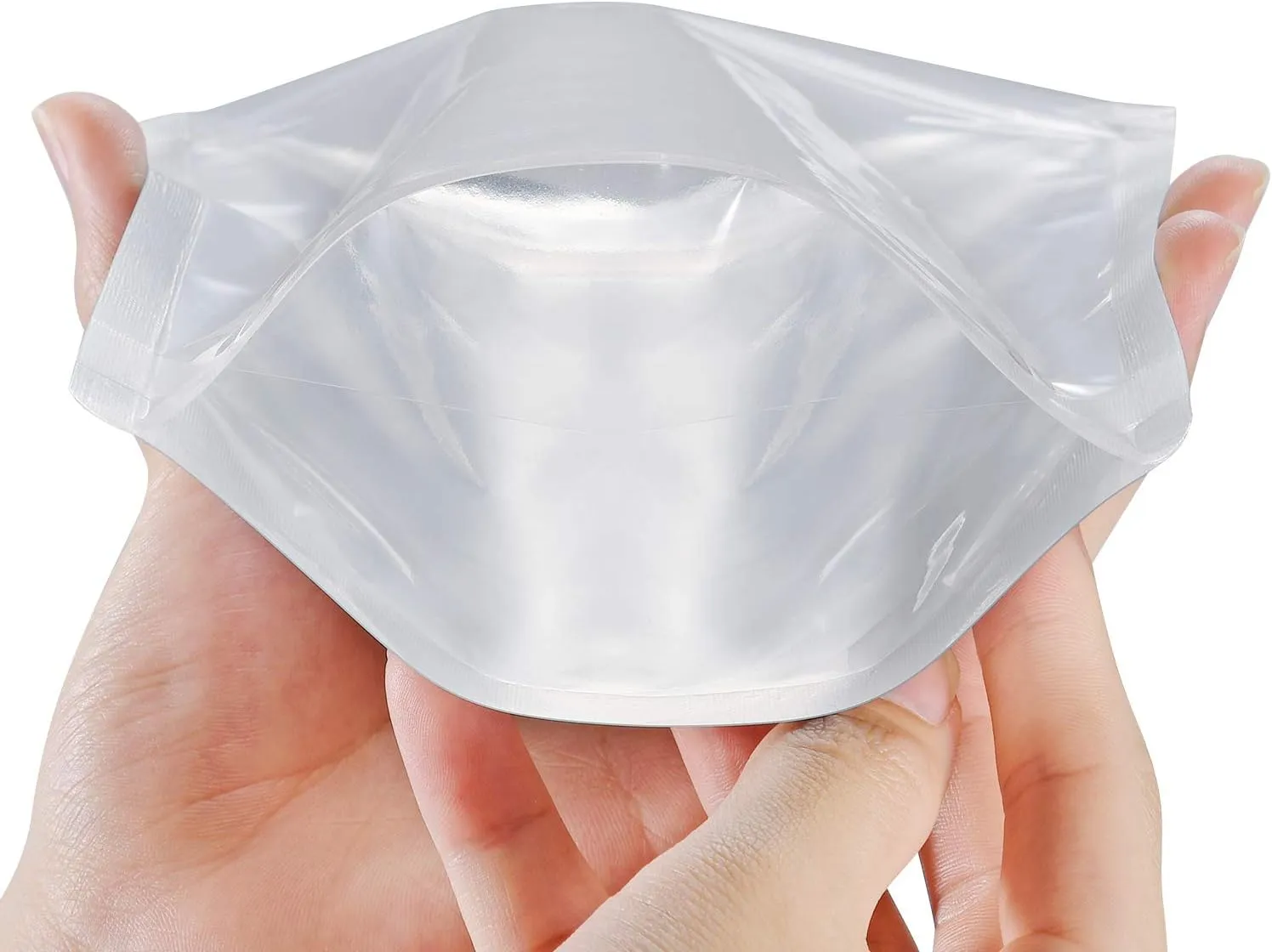 LZLPACKING 100 Pieces resealable Mylar Bags with Clear Front Window,Smell Proof Edible Packaging,Sample ziplock Stand up Pouches Bags for Food Storage(5×8 Inch/12.7 x 20.3cm)