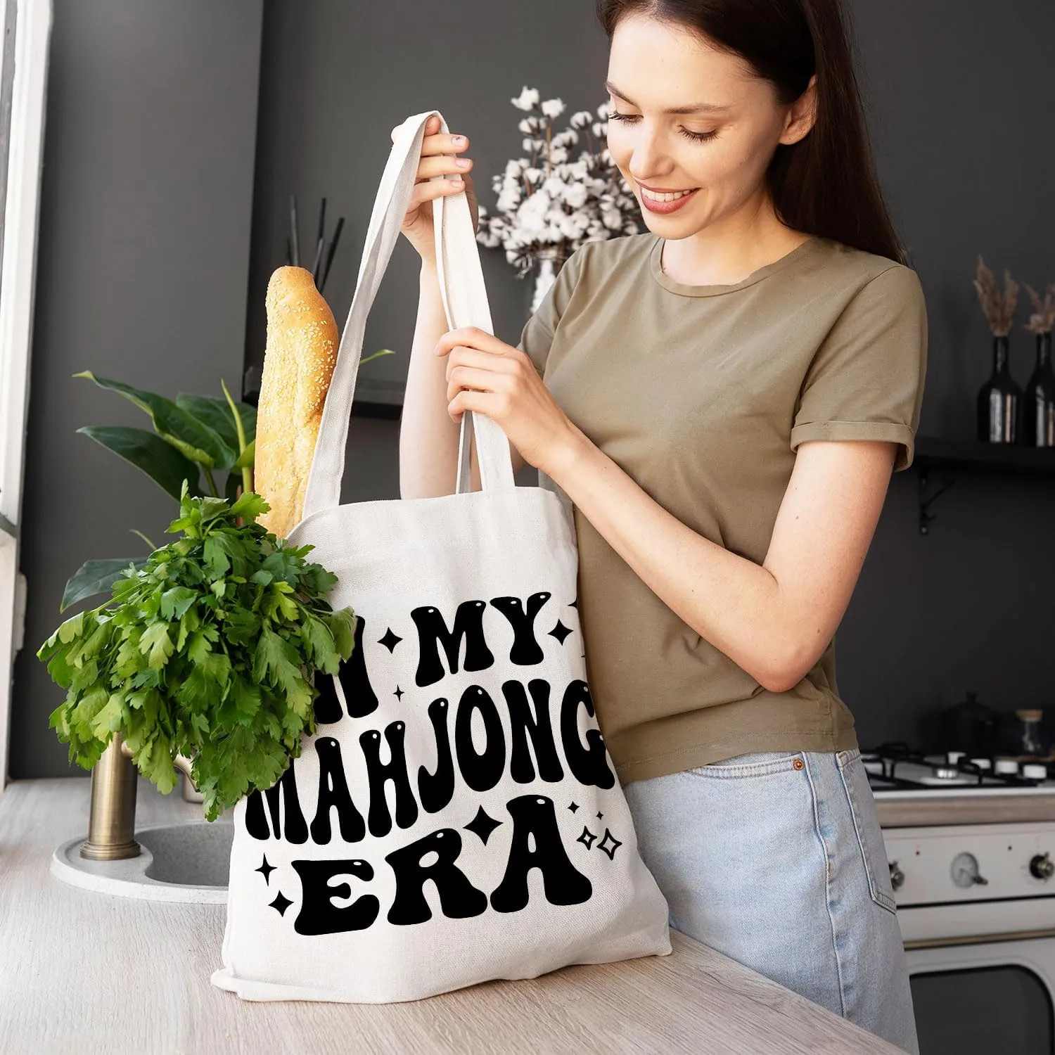 Mahjong Gifts Tote Bag - Mahjong Gifts for Friends Women Canvas Tote Bag
