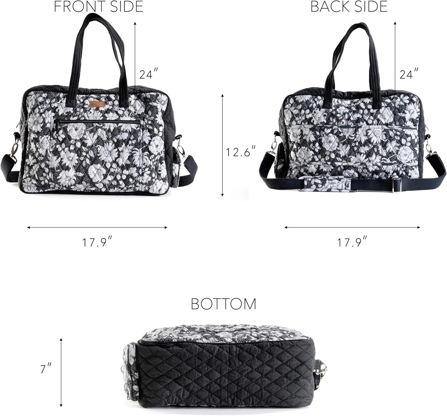 Maison d' Hermine Weekend Bag Cotton Quilted Duffel Overnight Luggage Weekender Gym Bag for Travel Men Women Family Trip