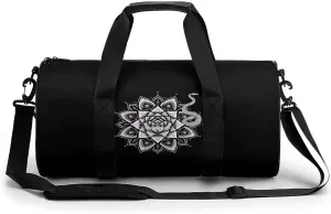 Mandala Flower Snake Meditation Yoga Spiritual Gym Bag Lightweight Duffel Bag Workout Bag Overnight Backpack Travel Bags for Men Women, 17.7in/9in/9in, Style