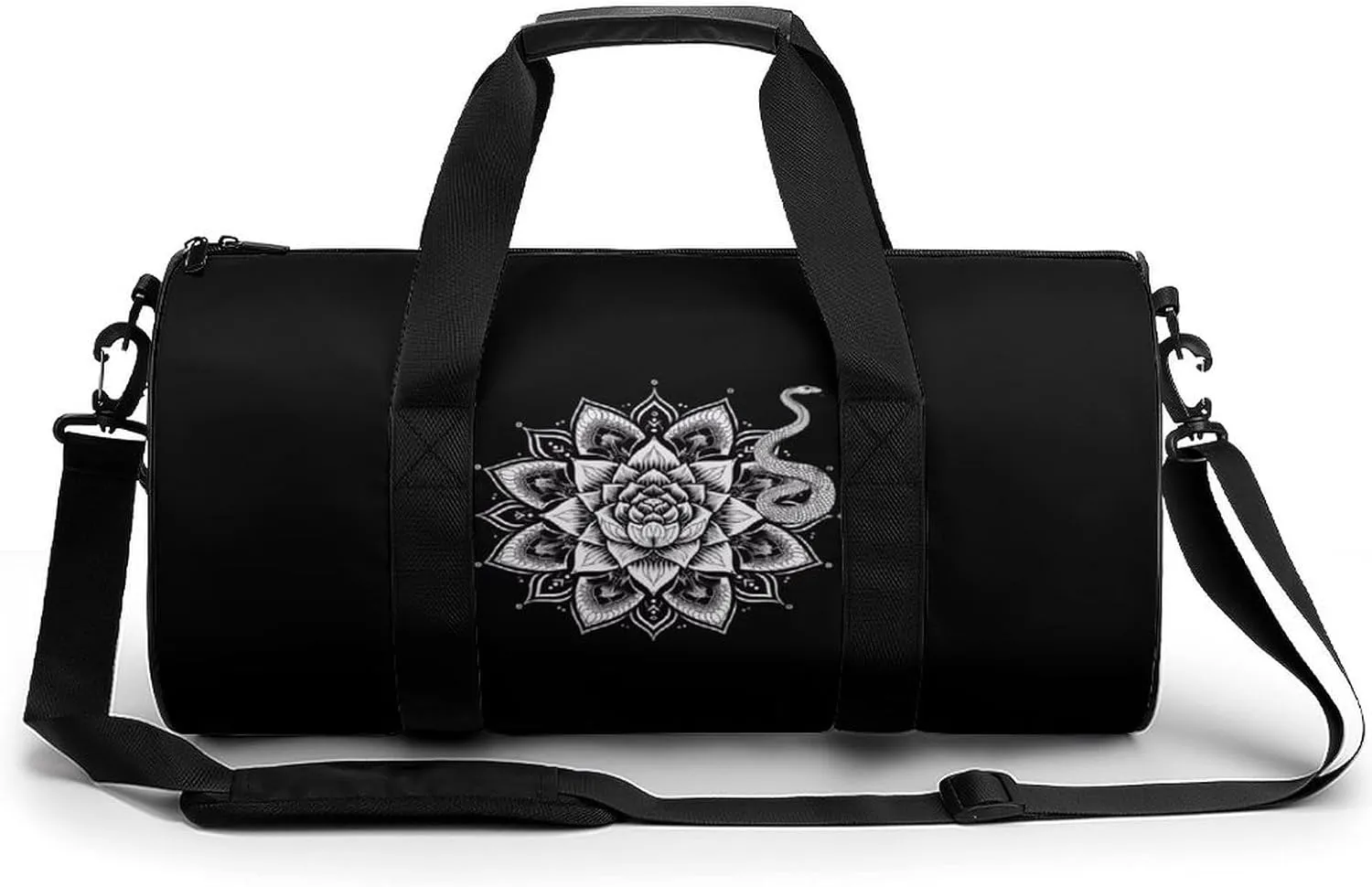 Mandala Flower Snake Meditation Yoga Spiritual Gym Bag Lightweight Duffel Bag Workout Bag Overnight Backpack Travel Bags for Men Women, 17.7in/9in/9in, Style