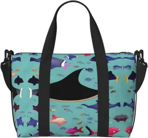 Manta Ray and Fish Versatile Personal Item Travel Bags for Women - Spacious Duffel Bags for Traveling, Gym Bags for Men