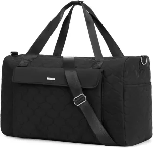Marvolia Travel Duffle Bag Weekender Bags for Women Carry On Overnight Bag for Travel Gym Duffel Bag with Wet Pocket Hospital Bags for Labor and Delivery - Black