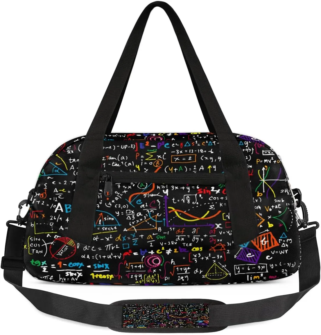 Math Geometrical Kids Overnight Duffle Bags for Girls Boys, Science Education Lightweight Sports Gym Bag for Kids，Small Overnight Weekender Carry on Travel Bags Dance Bag