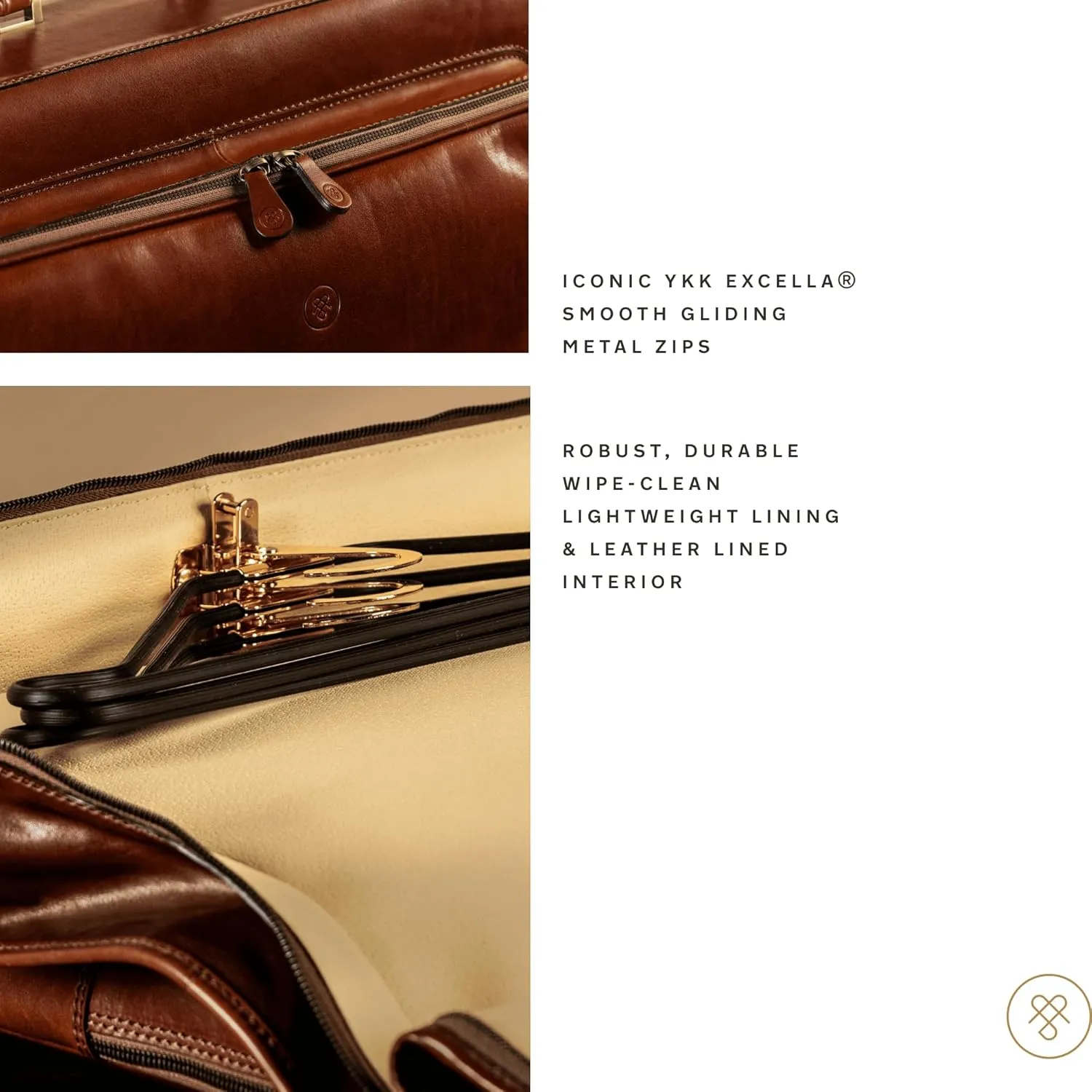 Maxwell Scott - Mens Luxury Leather Jacket Suit Carrier for Luxury Travelling - Made in Italy - The Rovello Chestnut Tan
