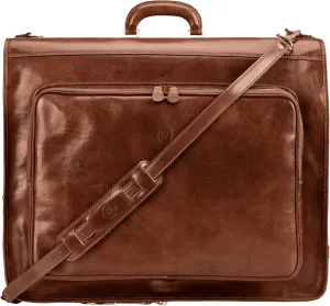 Maxwell Scott - Mens Luxury Leather Jacket Suit Carrier for Luxury Travelling - Made in Italy - The Rovello Chestnut Tan
