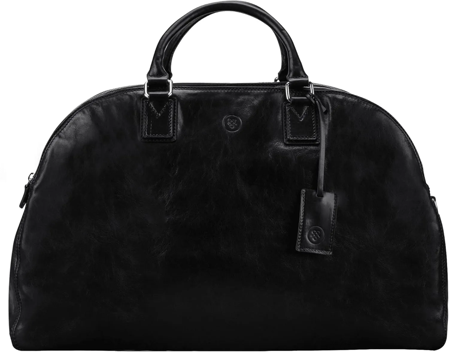 Maxwell Scott - Personalized Womens Luxury Leather Triple Zip Luggage Travel Bag with Multiple Pockets - The LilianaL Black