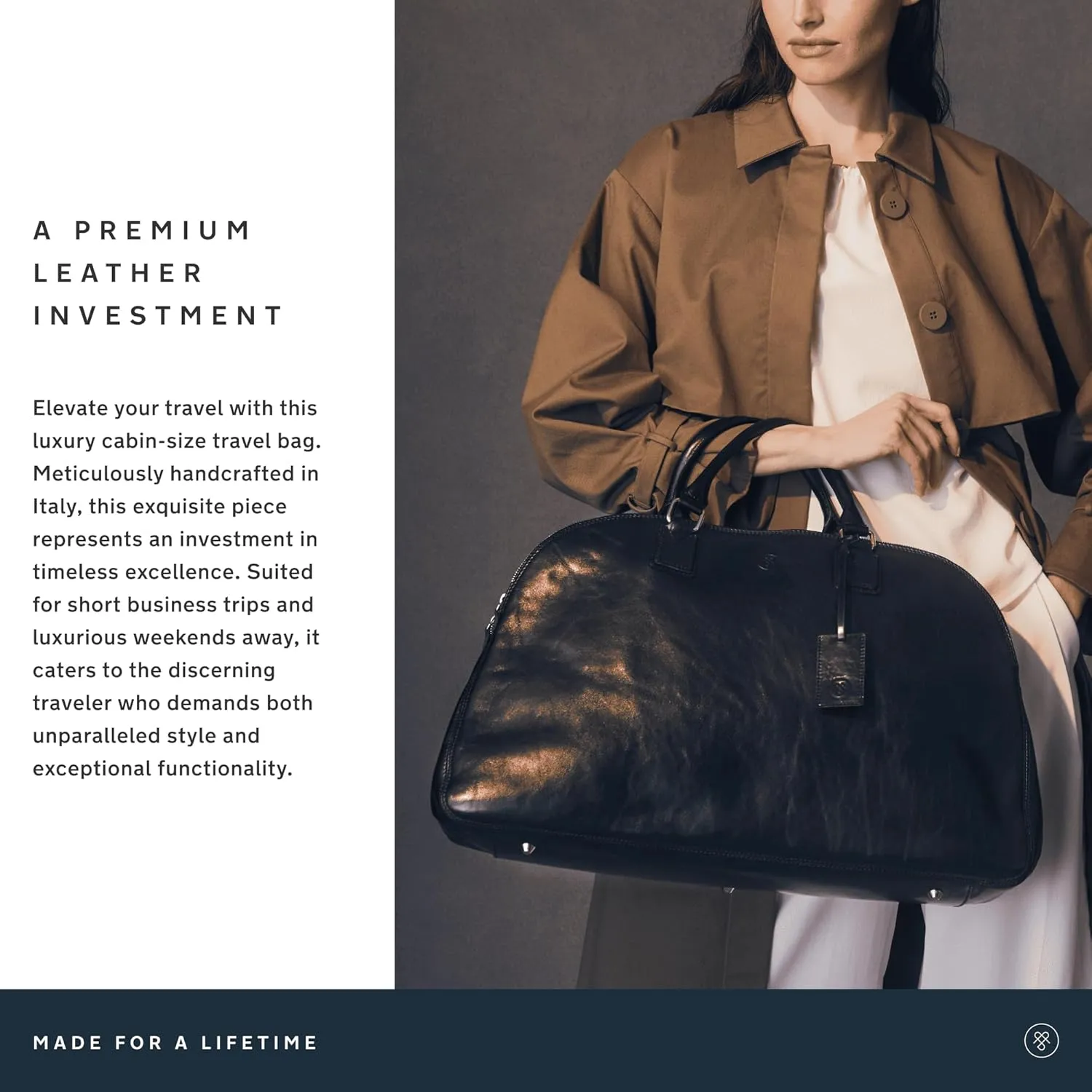 Maxwell Scott - Personalized Womens Luxury Leather Triple Zip Luggage Travel Bag with Multiple Pockets - The LilianaL Black