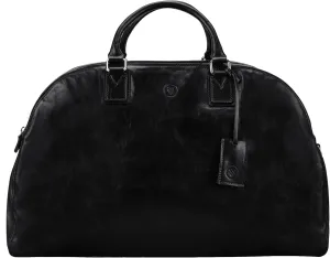 Maxwell Scott - Personalized Womens Luxury Leather Triple Zip Luggage Travel Bag with Multiple Pockets - The LilianaL Black