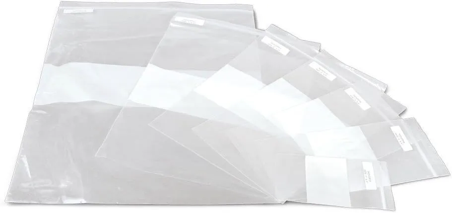 Medline Plastic Zip Closure Bags with White Write-On Block, 2 mil, 6" x 9", Ideal for Storage & Organization, Pack of 1000