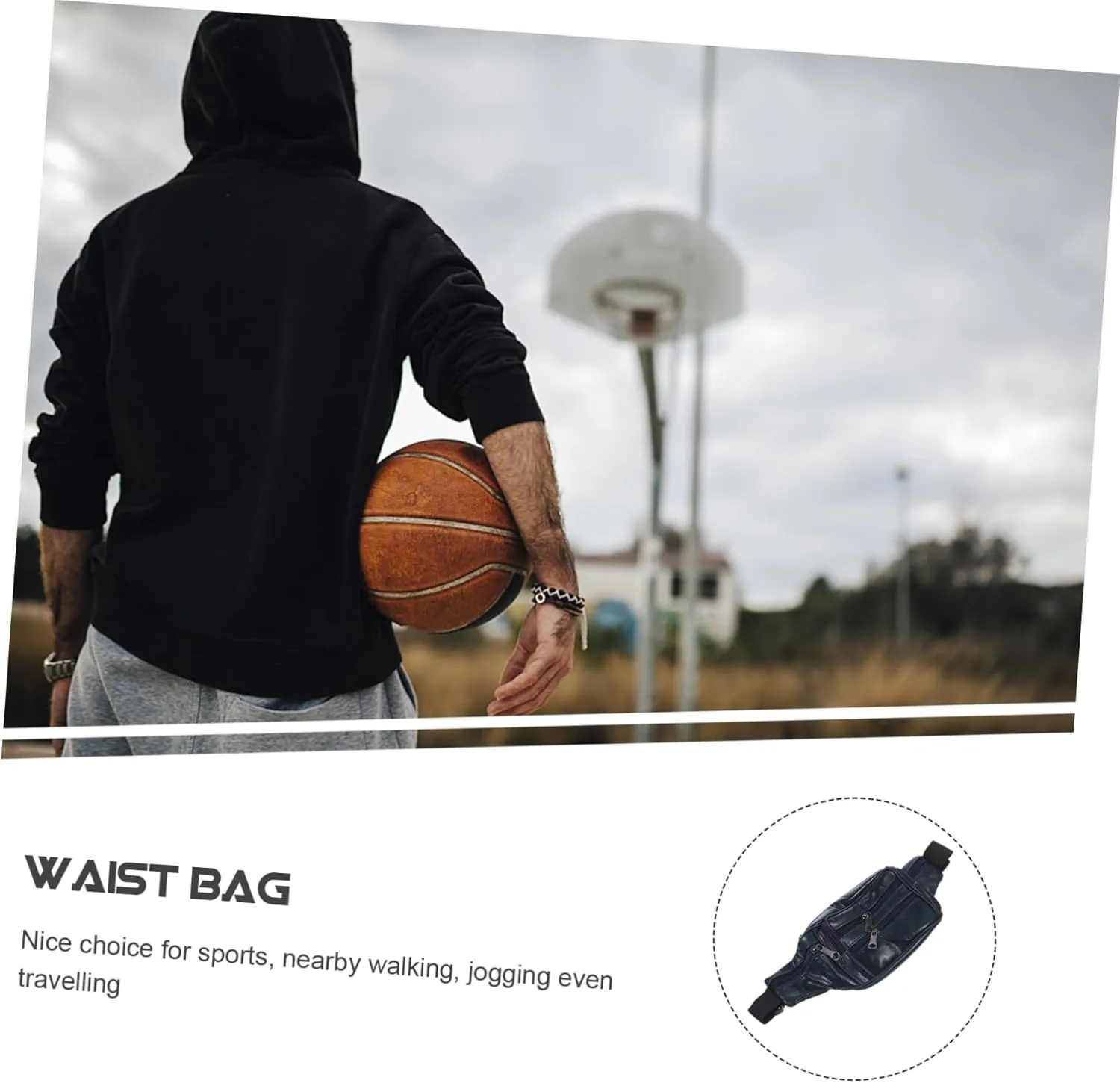 Men's Fanny Pack Coin Purse Waterproof Lightweight Adjustable Belt for Phones Cards Travel Sports