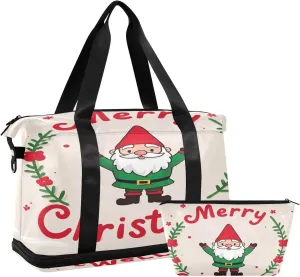 Merry Christmas Cartoon Dwarfs Tote Bag Carry on Bag with Adjustable Strap for Workout Waterproof