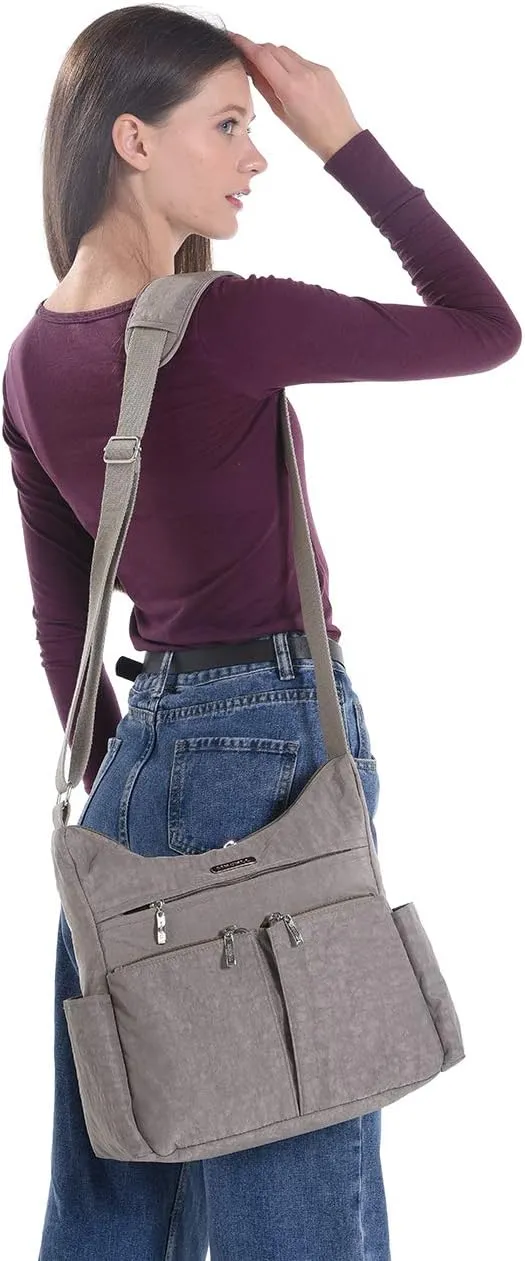 MHCNLL Anti Theft Crossbody Purse RFID Women Nylon Waterproof Lightweight Shoulder Bag