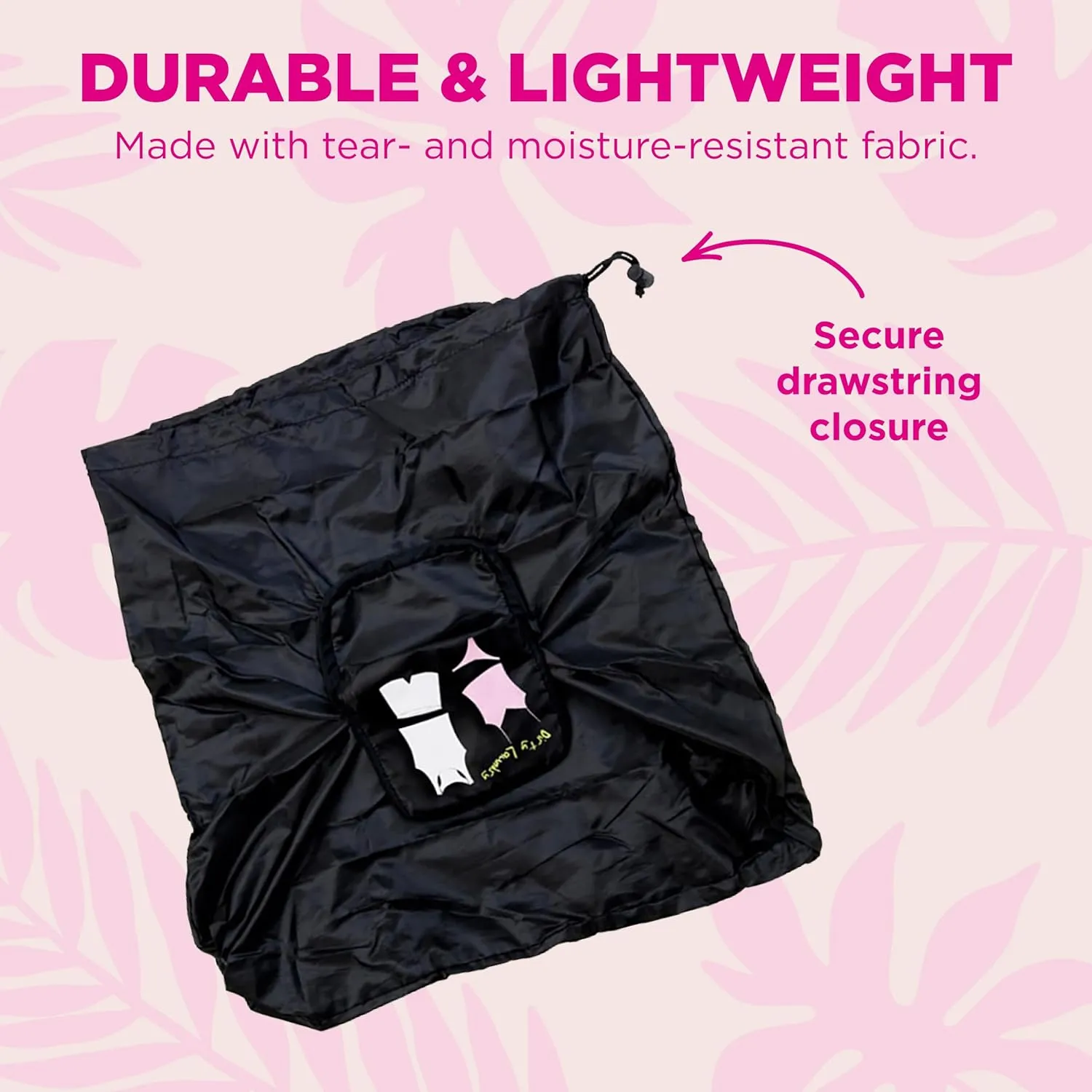 Miamica Soft Travel Laundry Bag with Zipper & Drawstring, 21” x 22” – Keep Your Dirty Clothes Separate & Organized