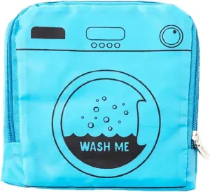 Miamica Soft Travel Laundry Bag with Zipper and Drawstring, Blue, 21” x 22” – Keep Your Dirty Clothes Separate and Your Suitcase Organized – Expandable, Durable, and Foldable Laundry Bag