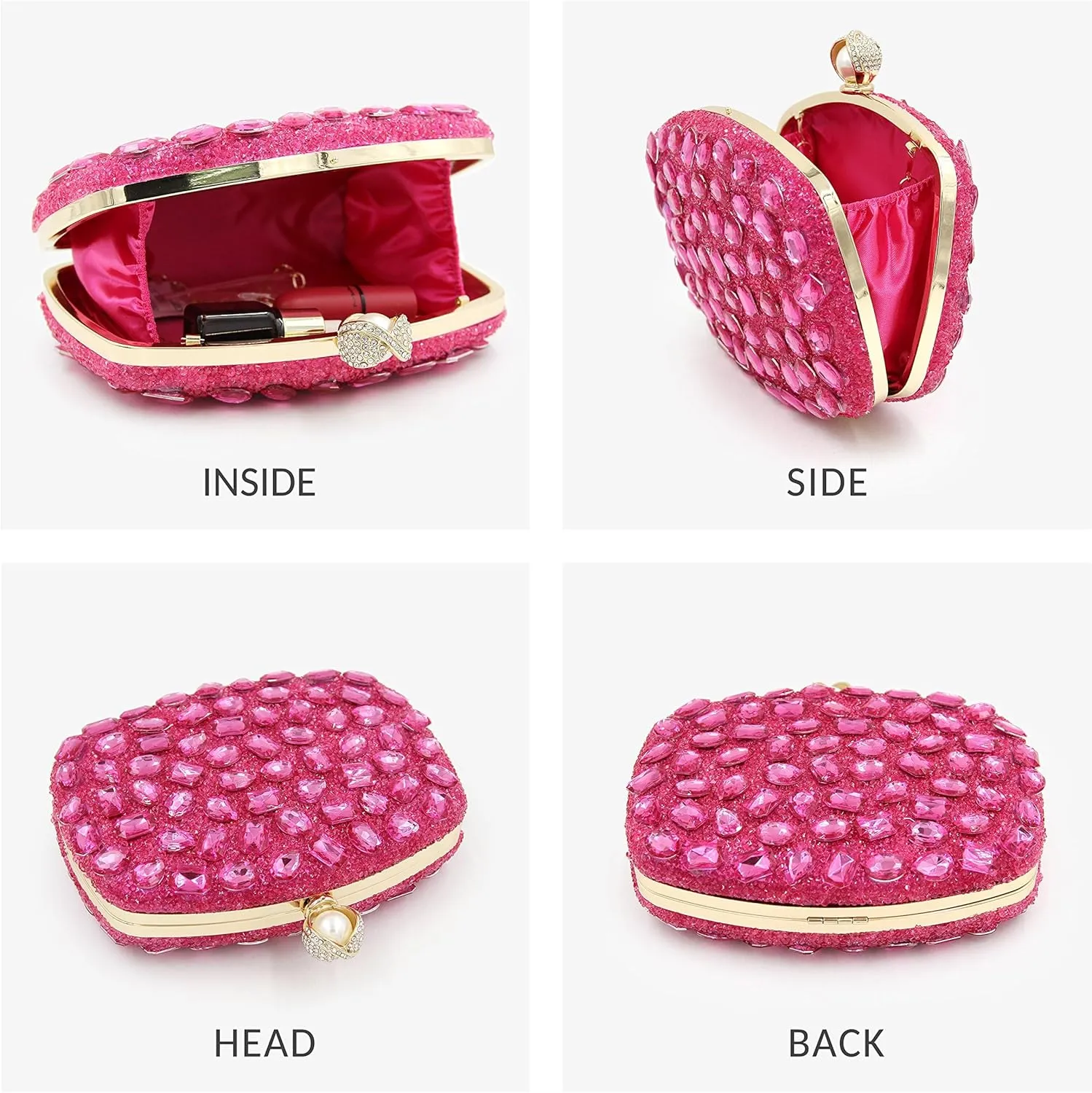 Milisente Clutch Purses For Women Crystal Clutches Evening Bags Gemstone Clutch Purse For Wedding Formal