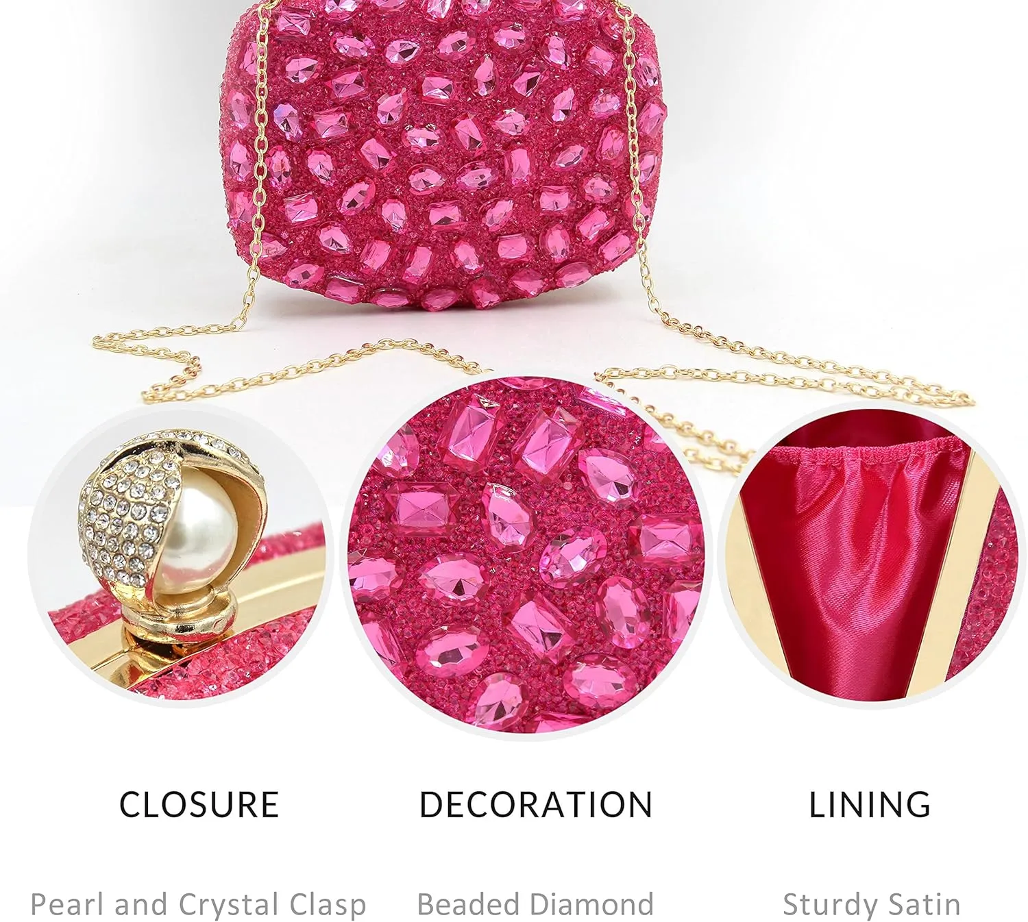 Milisente Clutch Purses For Women Crystal Clutches Evening Bags Gemstone Clutch Purse For Wedding Formal