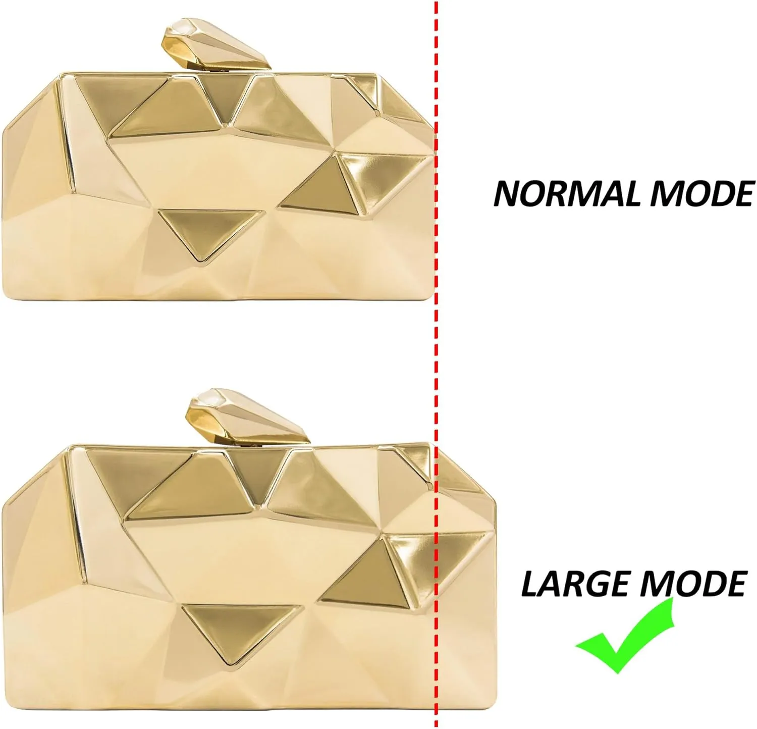 Milisente Women's Clutch Purses Metallic Bridal Party Geometric Evening Clutches Bags Cocktail Formal Handbags