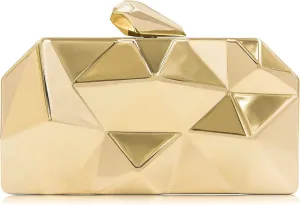 Milisente Women's Clutch Purses Metallic Bridal Party Geometric Evening Clutches Bags Cocktail Formal Handbags