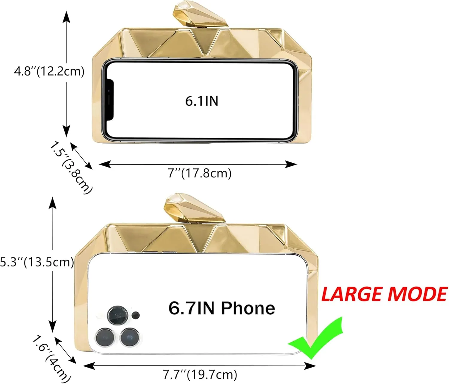 Milisente Women's Clutch Purses Metallic Bridal Party Geometric Evening Clutches Bags Cocktail Formal Handbags