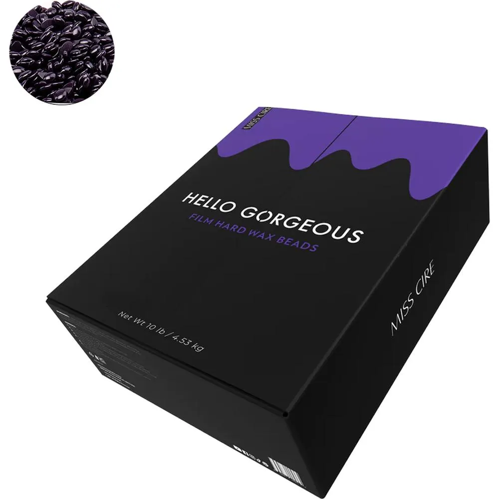 Miss Cire Purple Beads - Hello Gorgeous - Polymer Based Stripless Film Hard Wax / 10 lbs. - 4.54 Kg. Bag