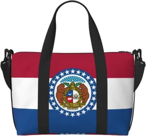 Missouri State Flag Duffel Bags for Traveling - Lightweight Personal Item Travel Bags for Women, Gym Bags for Men