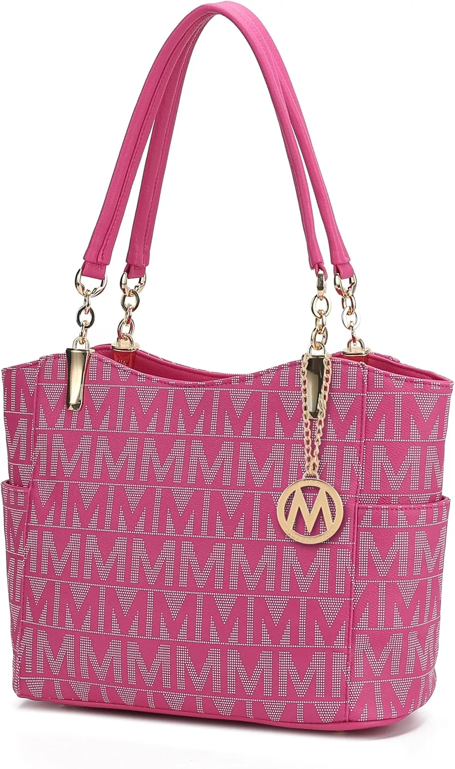 MKF Collection Signature Tote Bag for Women, Shoulder bag Vegan Leather Top-Handle Handbag Purse