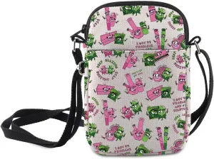 MNIGIU Funny Cartoon Stoner Shoulder Bag Weed Leaf Lover Gift Weed Inspired Crossbody Bag Cannabis Leaf Gift