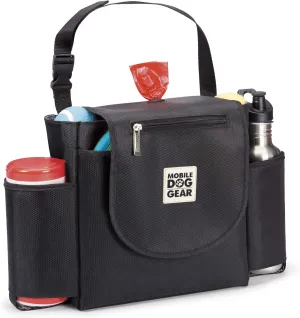 Mobile Dog Gear, Car Seat Back Organizer Travel Bag, Includes Built-in Waste Bag Dispenser and 1 Bag Roll, Black, Meets Airline Requirements