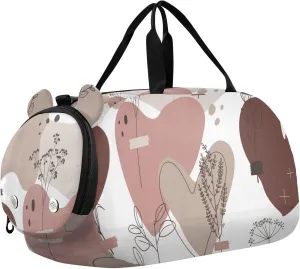 Modern Valentines Hearts Duffel Bags for Boys Small Gym Bags for Teens Dance Bag for Girls