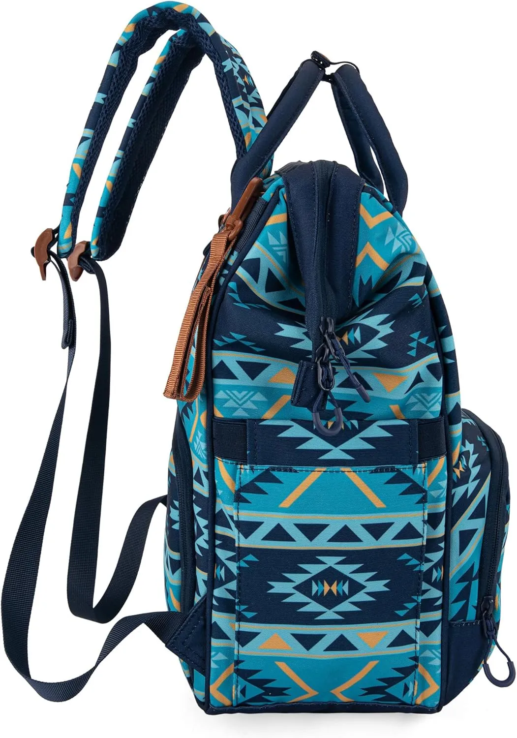 Montana West x Wrangler Diaper Bag Backpack Aztec Travel Backpack Purses Western Multi-Function Baby Bags for Mom with Waterproof Insulated Pockets