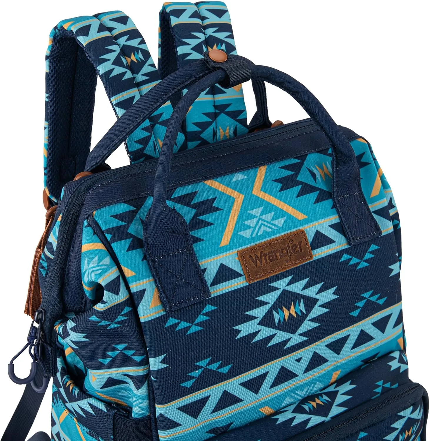Montana West x Wrangler Diaper Bag Backpack Aztec Travel Backpack Purses Western Multi-Function Baby Bags for Mom with Waterproof Insulated Pockets