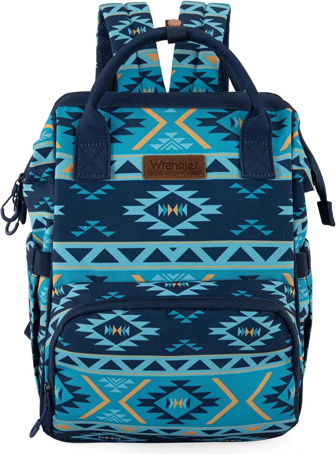 Montana West x Wrangler Diaper Bag Backpack Aztec Travel Backpack Purses Western Multi-Function Baby Bags for Mom with Waterproof Insulated Pockets