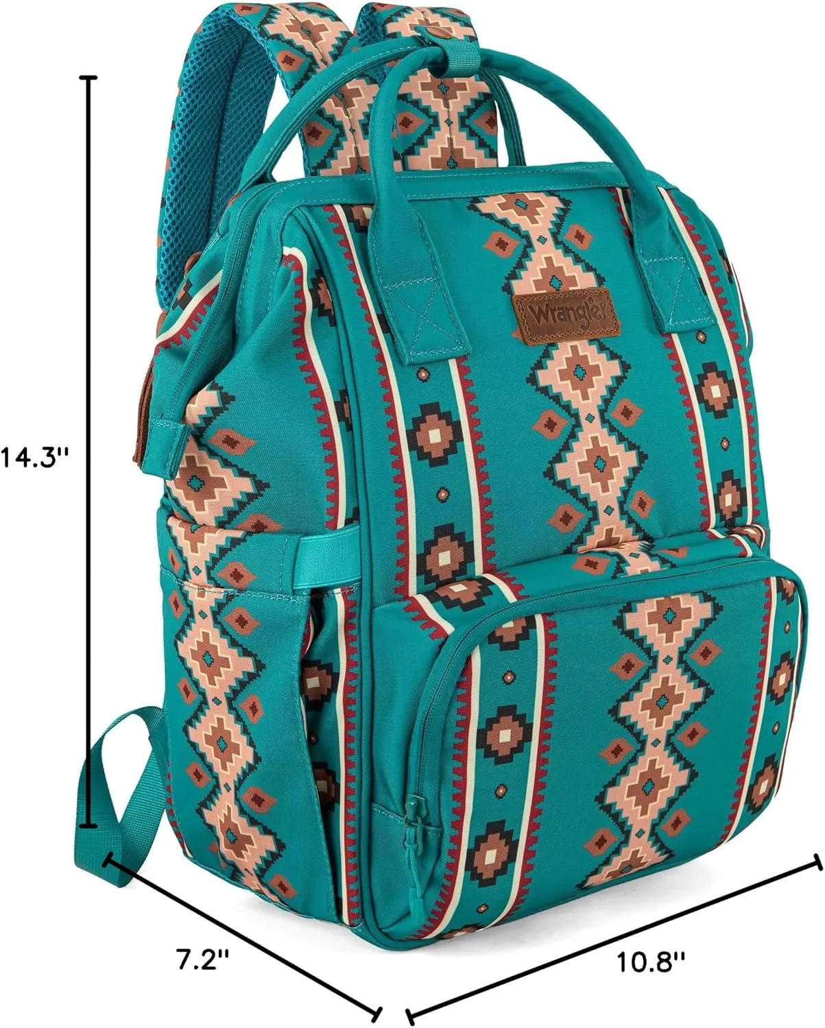 Montana West x Wrangler Diaper Bag Backpack Aztec Travel Backpack Purses Western Multi-Function Baby Bags for Mom with Waterproof Insulated Pockets