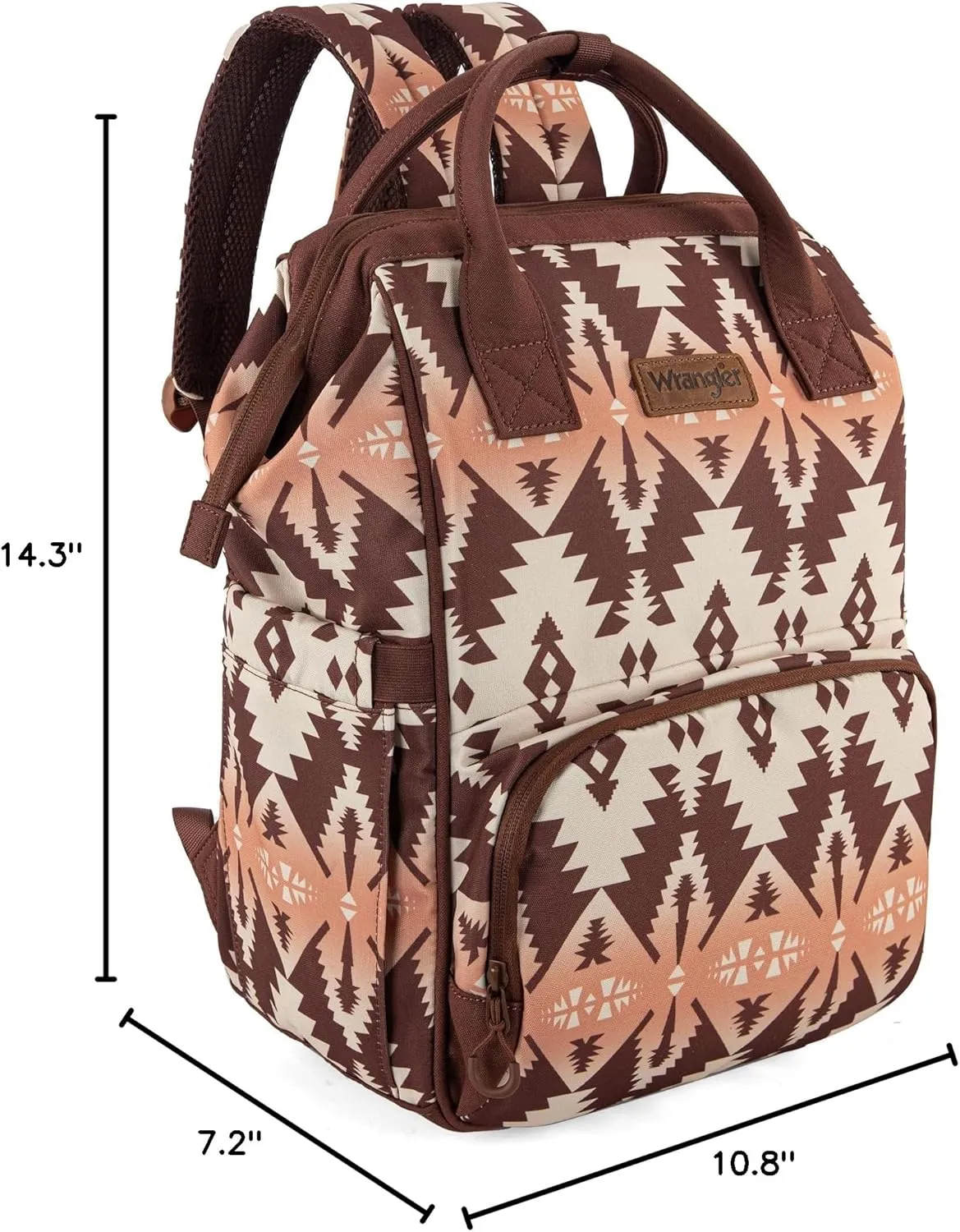 Montana West x Wrangler Diaper Bag Backpack Aztec Travel Backpack Purses Western Multi-Function Baby Bags for Mom with Waterproof Insulated Pockets