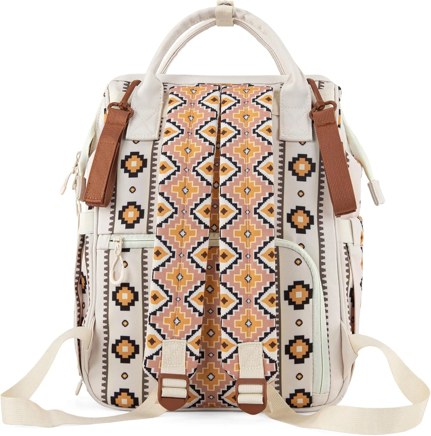 Montana West x Wrangler Diaper Bag Backpack Aztec Travel Backpack Purses Western Multi-Function Baby Bags for Mom with Waterproof Insulated Pockets