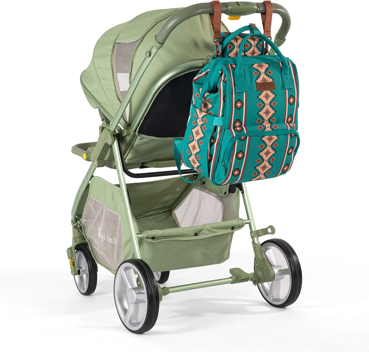Montana West x Wrangler Diaper Bag Backpack Aztec Travel Backpack Purses Western Multi-Function Baby Bags for Mom with Waterproof Insulated Pockets
