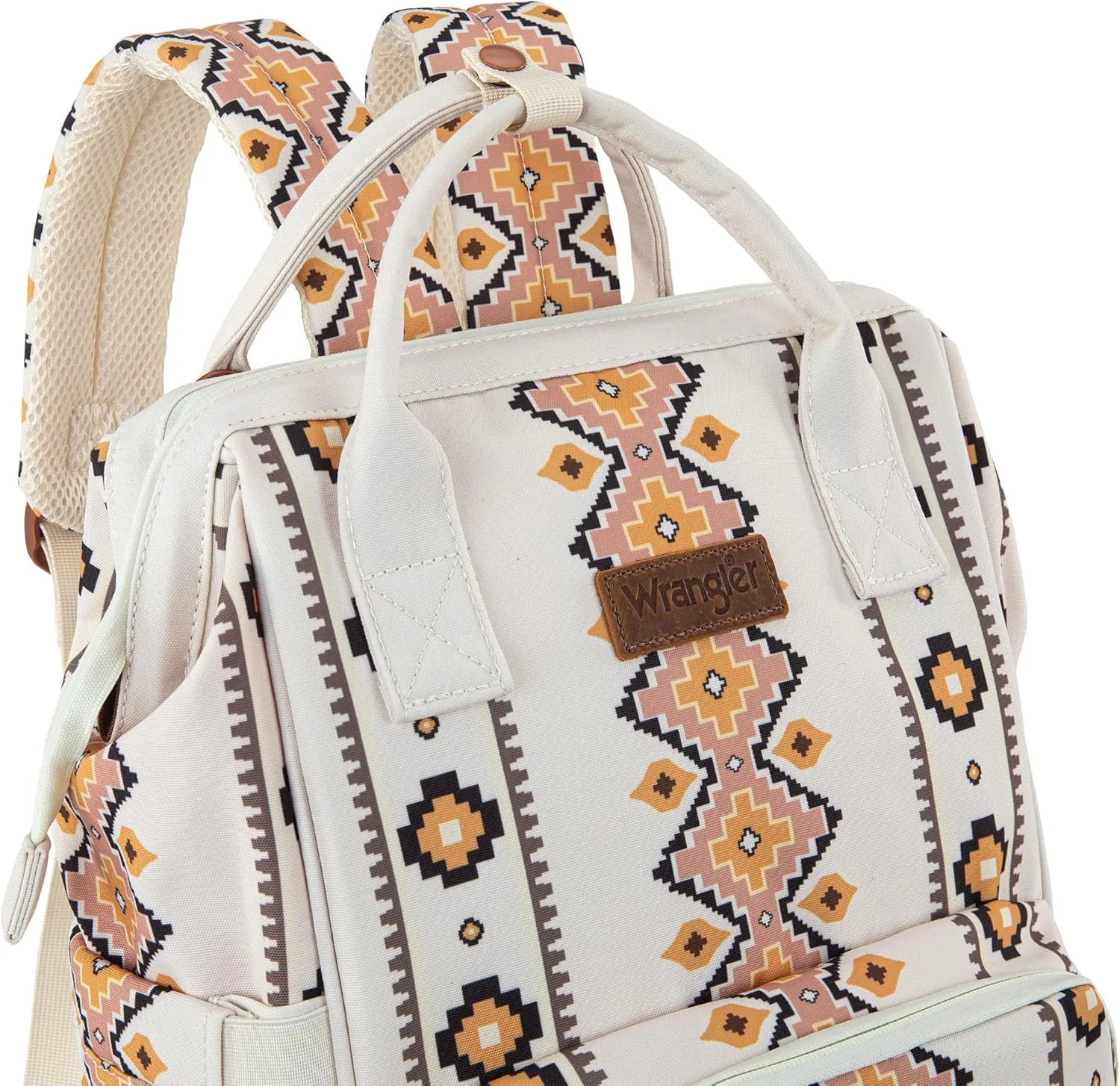 Montana West x Wrangler Diaper Bag Backpack Aztec Travel Backpack Purses Western Multi-Function Baby Bags for Mom with Waterproof Insulated Pockets