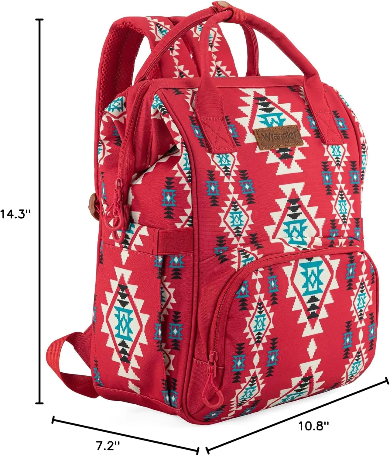 Montana West x Wrangler Diaper Bag Backpack Aztec Travel Backpack Purses Western Multi-Function Baby Bags for Mom with Waterproof Insulated Pockets